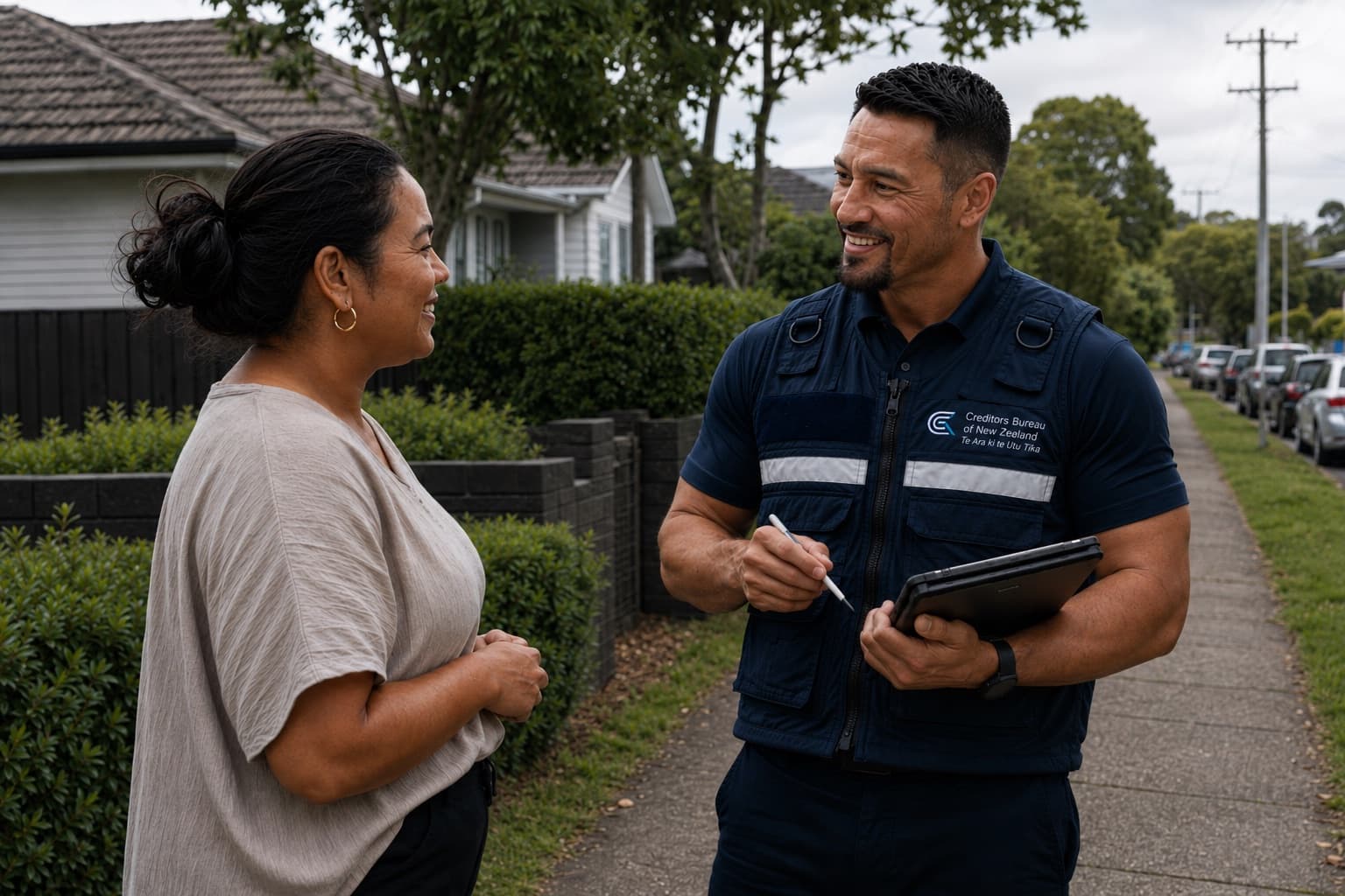 CBNZ field agent speaking with a customer